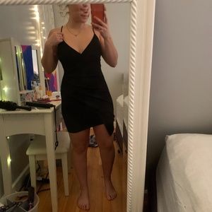 Black fitted mini dress